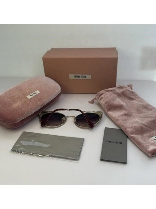 - ?- New Authentic Miu Miu MU 57TS HB5GR0* 3N Metal Women Noir sunglasses main image 5